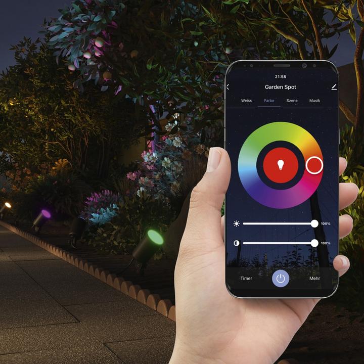 Productafbeelding Hama WLAN tuinlamp incl. grondspies, waterdicht, gekleurd, dimbaar (450 lm, IP65)