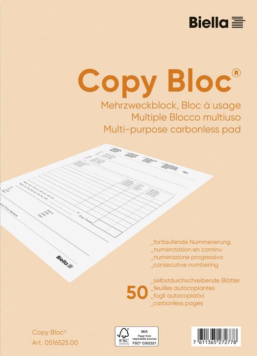 Image du produit Biella Bloc-notes autocopiant (50 x)