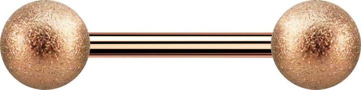 Immagine prodotto Star Piercing Barbell in oro rosa con due sfere maculate (senza ottone, Acciaio chirurgico 316L)