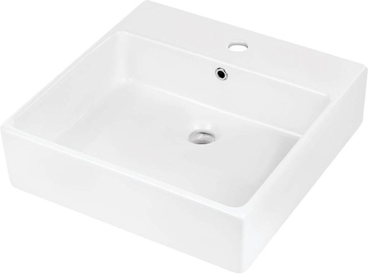 Productafbeelding Deante Keramisch werkblad/wastafel met ruimte voor een kraan - 50x50 cm (500 mm, 500 mm)