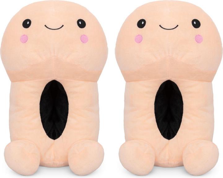 Produktbild Easytoys Penisförmige Hausschuhe mit SmileyGesicht Beige (L, XL)