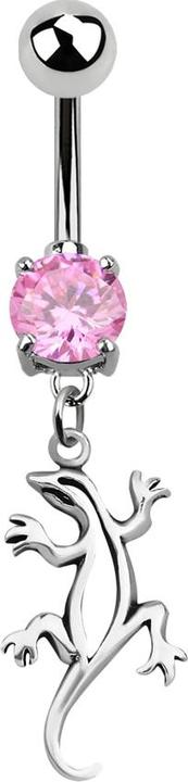 Immagine prodotto Star Piercing Banana argento con ciondolo lucertola rosa (senza ottone, Argento 925, Acciaio chirurgico 316L)