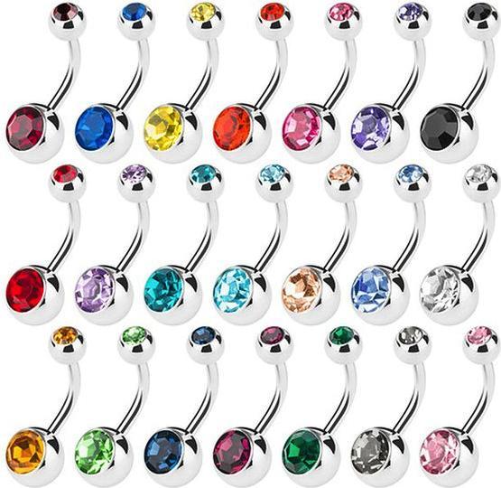 Actual product image Hermex 1.6mm 316L Surgical Steel Belly Piercing with Zirconia - Purple (Zirconia, Surgical steel 316L)