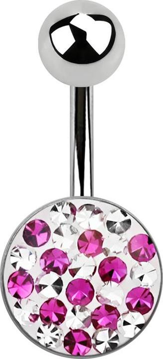 Actual product image Star Piercing Banana silver dotted fuchsia (Surgical steel 316L, without brass)