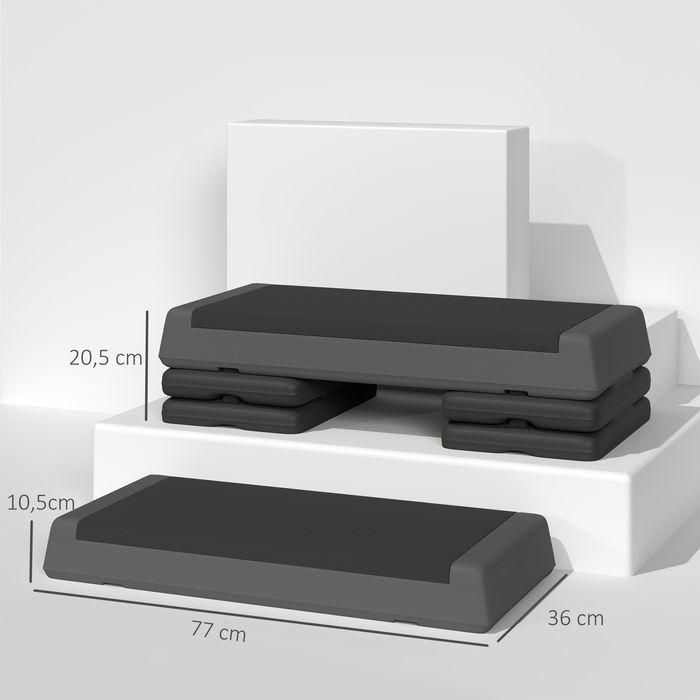 Image du produit Swisshandel24 Fitness-Stepper, 10,5/15,5/20,5cm Höhenverstellbare Steppbrett für Zuhause, Grau