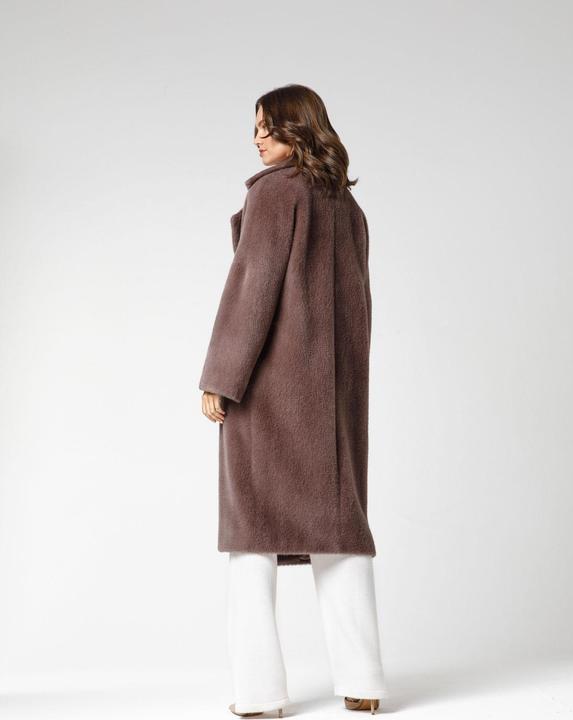 Image du produit Furnari Manteau en éco-molleton lisse avec col rabattu, couleur chaude Coffee Liqueur (42,44,46,50) (42, 44, 46, 48)