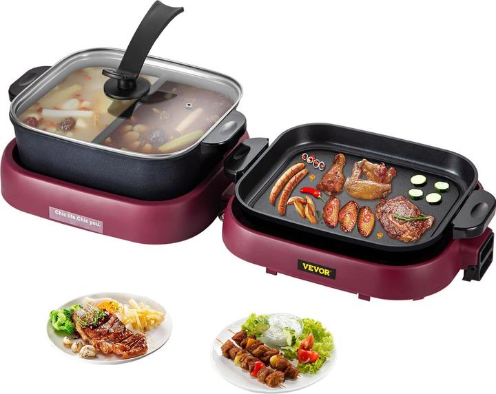 Image du produit Vevor 2 en 1 Hot Pot électrique 1300W Grill 800W