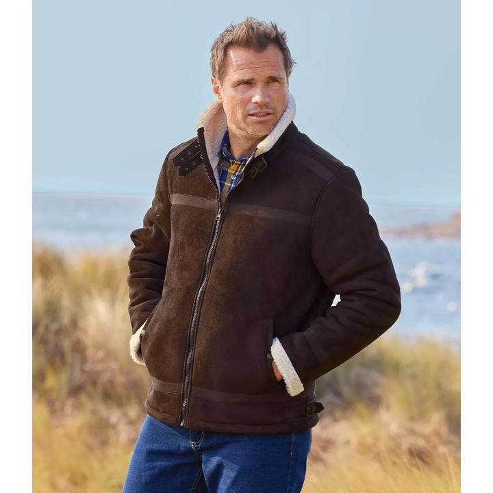 Actual product image Atlas For Men Mens Faux Suede Sherpa Lined Jacket (XXL)