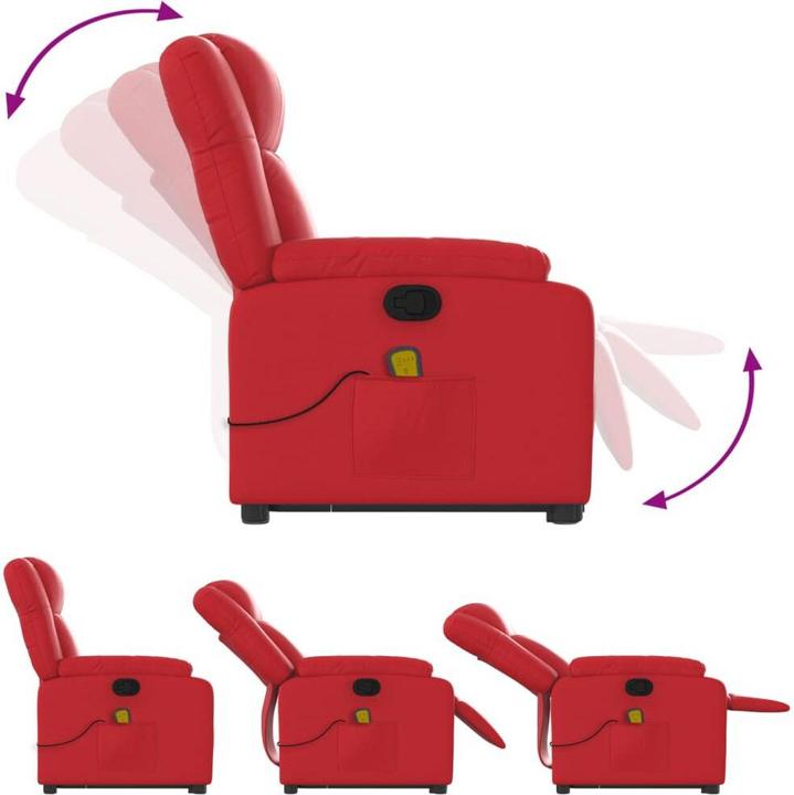 Produktbild VidaXL Massagesessel mit Aufstehhilfe Fernsehsessel Relaxsessel Rot Kunstleder