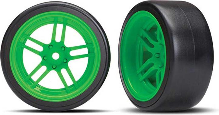 Immagine prodotto Traxxas Reifen auf Felgen verklebt Split-Spoke Felge grün hinten