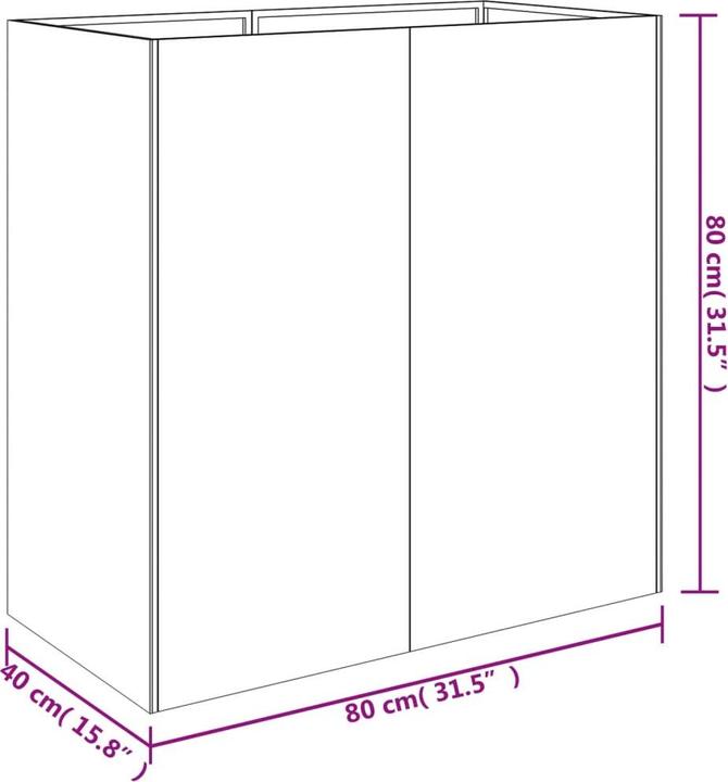 Image du produit VidaXL Pflanzkübel 80x40x80 cm Cortenstahl, Farbe: Rostig