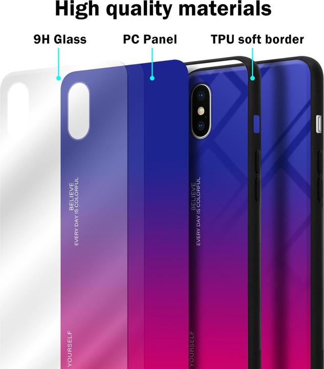 Actual product image Cadorabo TPU 2 colors glass cover (Apple iPhone X)