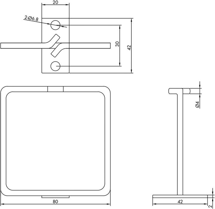 Immagine prodotto Roline Occhiello per cavo, 80x80 mm, metallo