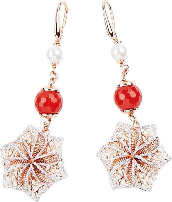 Image du produit Ottaviani Boucles d'oreilles en bronze avec paillettes d'argent et perles en forme de bijoux