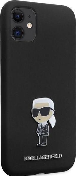 Actual product image Karl Lagerfeld KLHCN61SMHKNPK iPhone 11 / Xr 6.1" czarny/black Silicone Ikonik Metal Pin (Apple iPhone XR, Apple iPhone 11)
