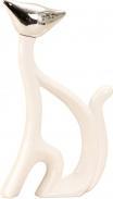 IKO Scultura "Gatto" argento / bianco h = 36,5 cm