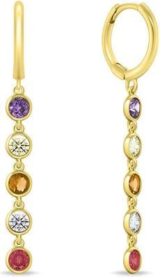 Brilio Silver - Beautiful gold-plated earrings with colored zircons EA861Y