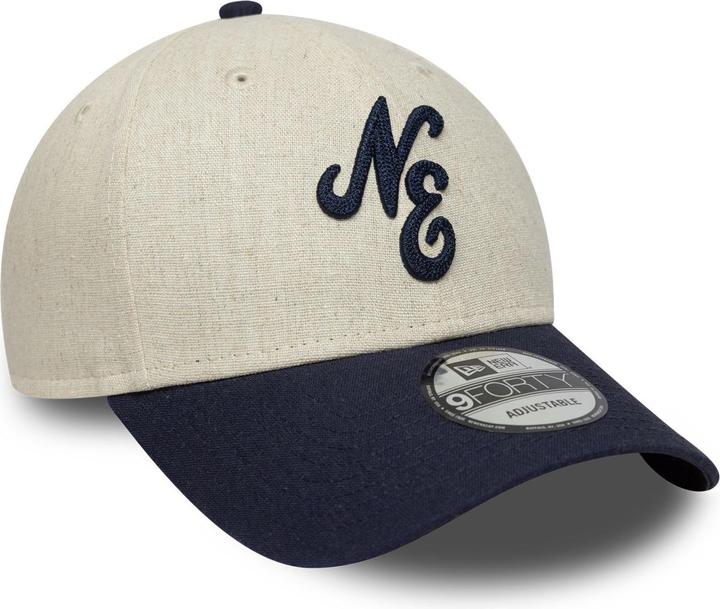 New Era 9Forty Strapback Cap - Leinen Brand Script Beige