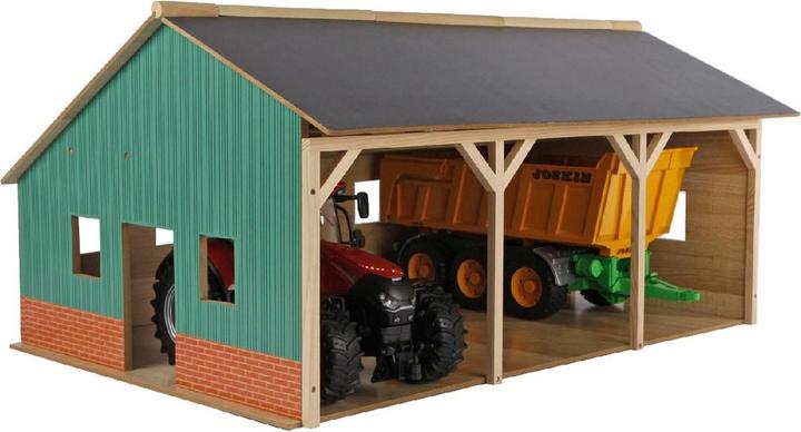 Produktbild Kids Globe Farming Agricultural Shed Wood für 3 Traktoren