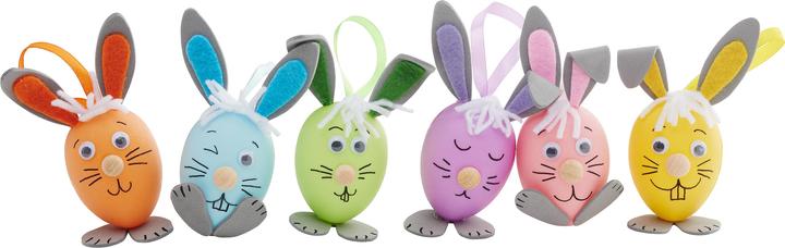 Image du produit VBS Kit de bricolage "Lapins multicolores", 6 pièces