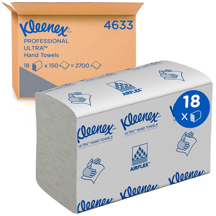 Produktbild Kleenex Falthandtuch 2lg. 24,1x19,1cm 37374 weiss, Z-Falz 18x150 Blatt (18 x)