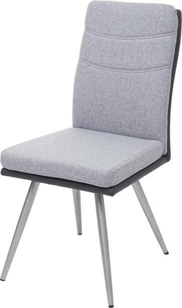 Produktbild Mendler 2x Esszimmerstuhl HWC-G54, Küchenstuhl Stuhl, Textil/Kunstleder Edelstahl gebürstet grau