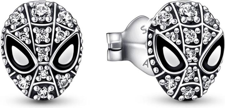 Pandora Marvel Spider Man Mask Pavé Ohrstecker (Silber 925, Emaille)