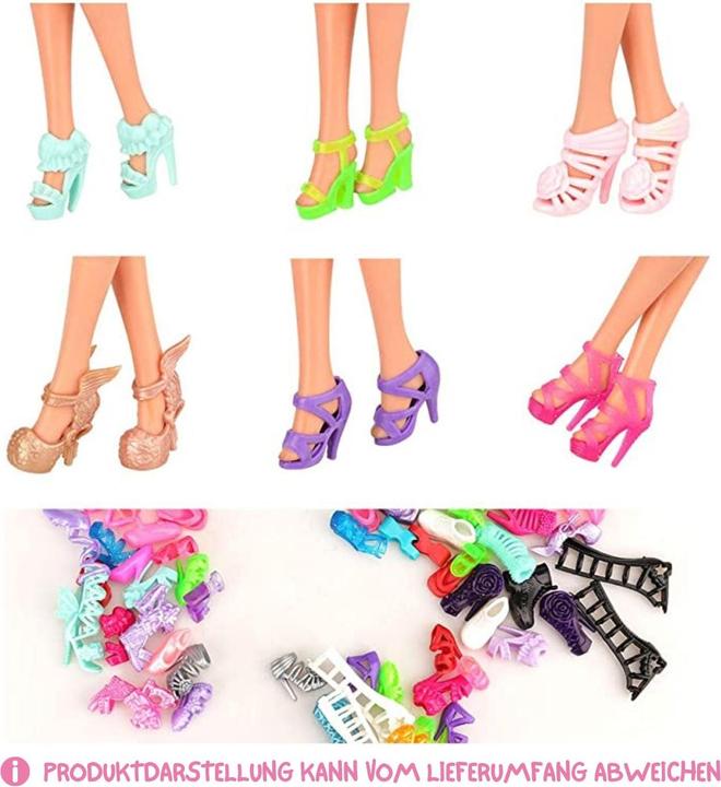 Immagine prodotto Hermex 40 paia di scarpe stivali sandali per bambole Barbie accessori vestiti