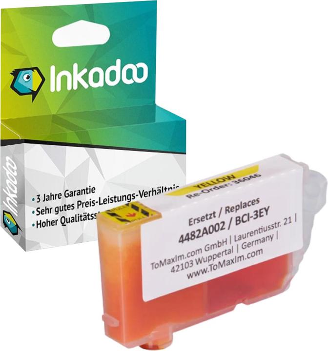 Produktbild Inkadoo Druckerpatronen kompatibel zu Canon 4482A002 / BCI-3EY Tintenpatrone, gelb Gelb (Y)