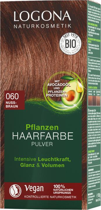 Logona Plant hair color powder - nut brown (060 Nut brown)