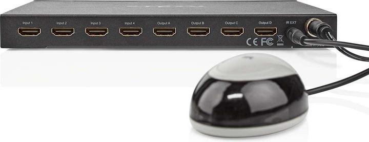 Produktbild Nedis HDMI ™ Matrix Switch | 4x 4-Port port(s) | DC Power / 1x RS232 / 4x HDMI™ Eingang | 4x HDMI™ A