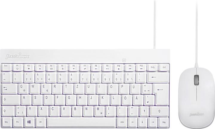 Produktbild Perixx PERIDUO-212 DE, Mini USB-Tastatur und Maus Set, weiss (DE, Kabelgebunden)