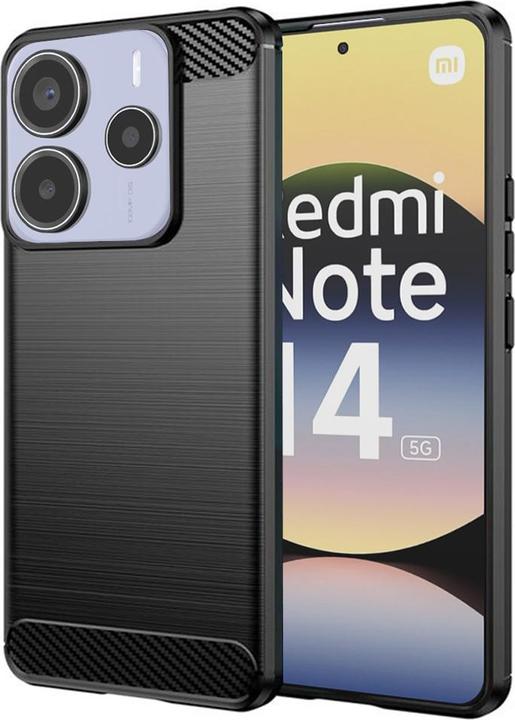 Produktbild Techsuit - Carbon Silicone - Xiaomi Redmi Note 14 5G - Black (Xiaomi Redmi Note 14 5G)