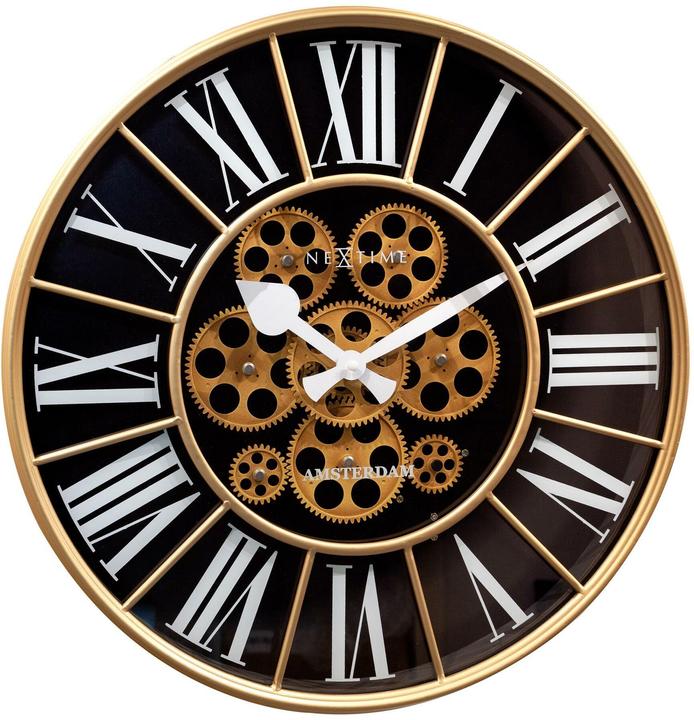Image du produit Nextime Horloge murale William blanc/marron, 50 cm (50 cm)