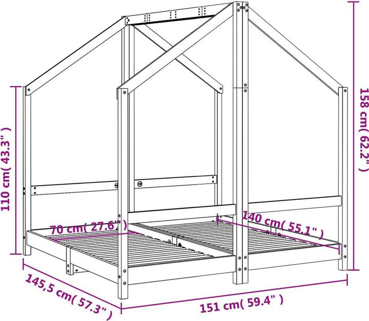 Immagine prodotto VidaXL Struttura letto per bambini (80 x 160 cm)