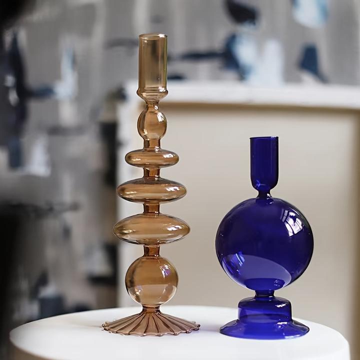 Produktbild Alopini Kreative und minimalistische Klarglas-Kerzenhalter, Glas lackiert Vase Kunsthandwerk Kerzenhalter