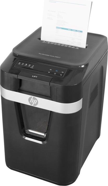 Immagine prodotto HP Pro Shredder Auto 200CC distruggidocumenti con taglio a particelle P-4, 4 x 20 mm, fino a 200 (Taglio delle particelle)