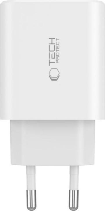 Actual product image Tech-Protect NC30W network charger 2x USB-C PD 30W / USB-A QC 3.0 - white (30 W)