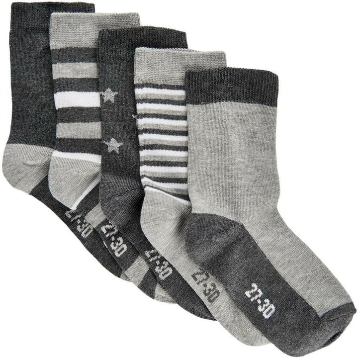Produktbild Minymo Socken bedruckt 5er Set Light Grey Melange Gr. 35 - 38 (5er Pack, 35 - 38)