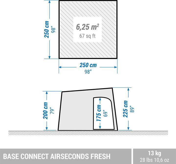 Image du produit Quechua Base Connect Airsecond Fresh (Tente gonflable, 13.02 kg, 6 personnes)