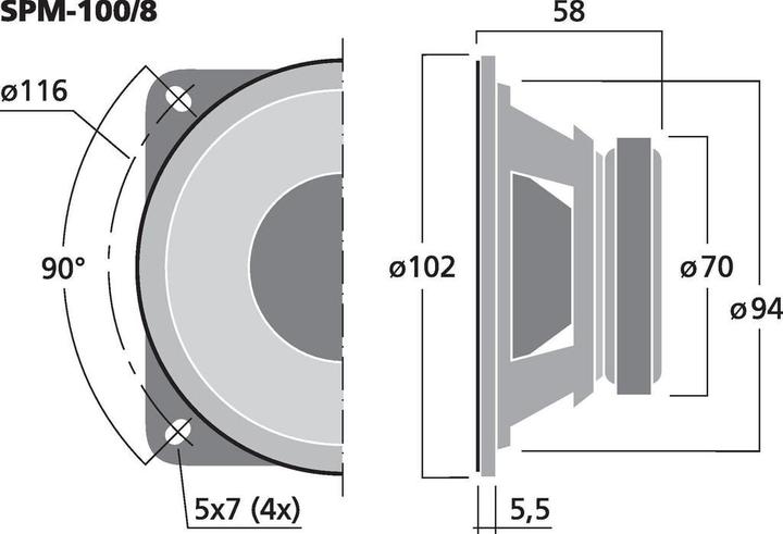 Actual product image Monacor HiFi bass speaker (1 pcs.)