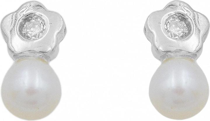 Produktbild Passion Ohrringe Aus Rhodiiertem Silber – Blume – Zuchtperle – Zirkonia (MAT BIJOU)