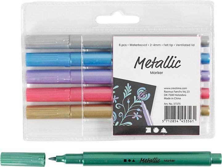 Immagine prodotto Creativ Company Penne in fibra metallica 6 pezzi (Colori metallici, 6 x)