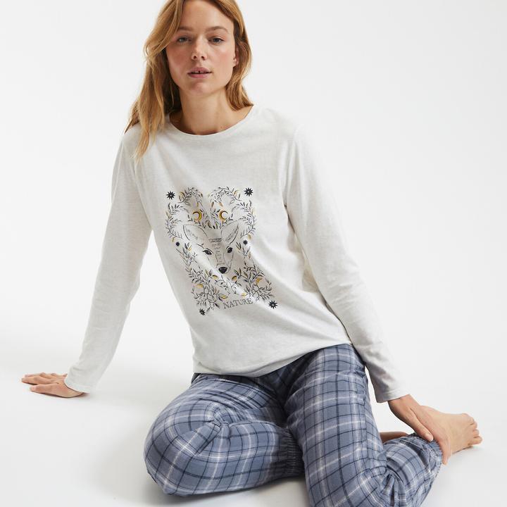 Produktbild So'home Pyjama mit bedrucktem Oberteil (40)