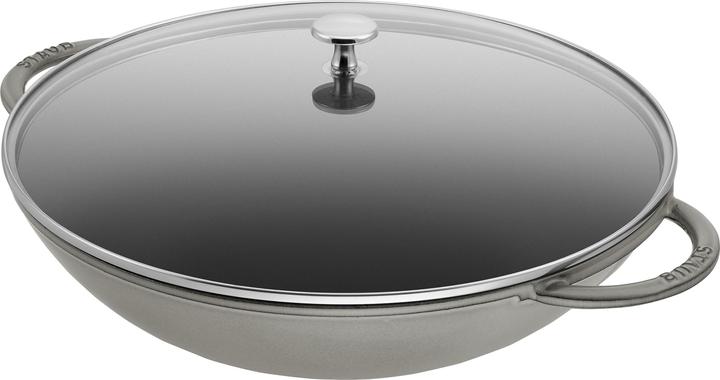 Image du produit Staub Wok avec couvercle en verre (37 cm, Wok, Fonte)