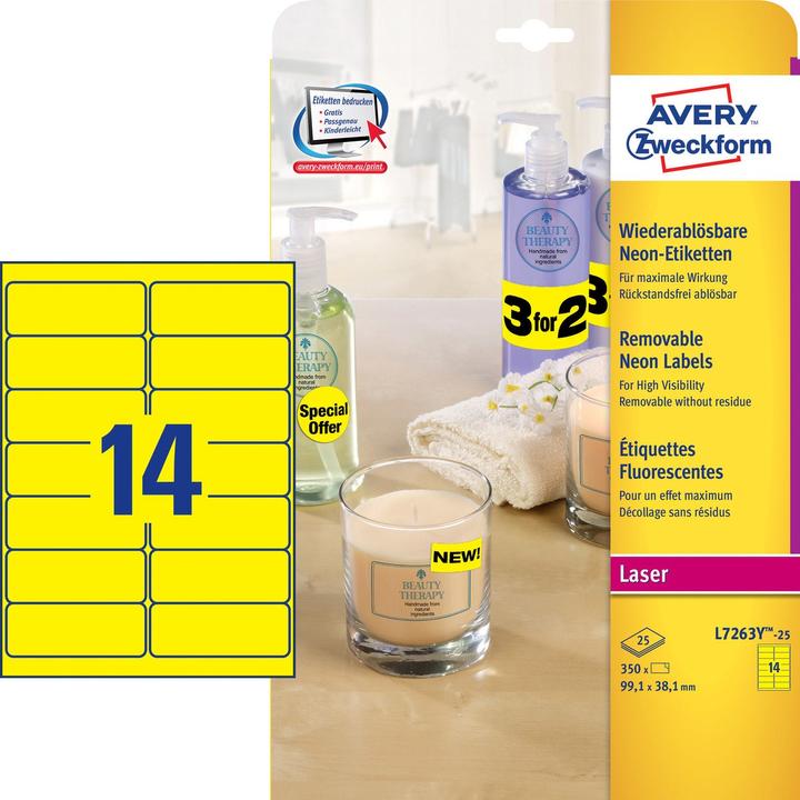 Produktbild Avery Etiketten in Sonderfarben