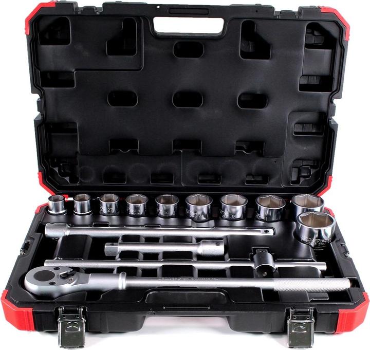 Produktbild Gedore Red red Steckschlüsselsatz, 14-teilig, Mit Umschaltknarre, Ratsche, Steckschlüssel, 3/4" (36 mm, 43 mm, 42 mm, 23 mm, 48 mm, 37 mm, 28 mm, 44 mm, 38 mm, 32 mm, 31 mm, 50 mm, 39 mm, 49 mm, 22 mm, 33 mm, 26 mm, 34 mm, 46 mm, 40 mm, 27 mm, 29 mm, 45 mm, 24 mm, 25 mm, 30 mm, 41 mm, 47 mm, 35 mm)