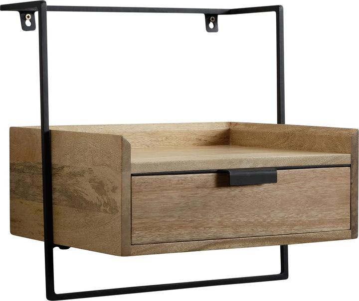 Actual product image FineBuy Bedside table Bedside console 44x45x35 cm solid wood Hanging box spring bed