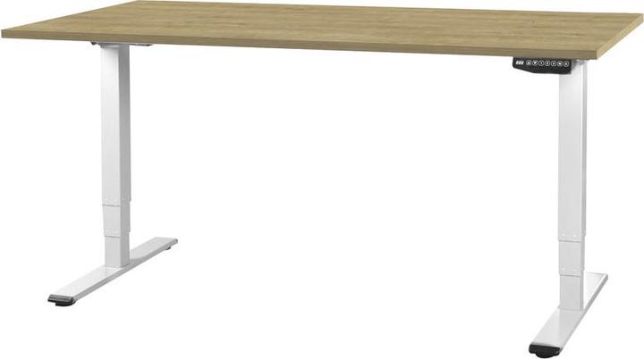Contini höhenverstellbarer Bürotisch 1.4x0.8m Eiche / Gestell ET225E weiss