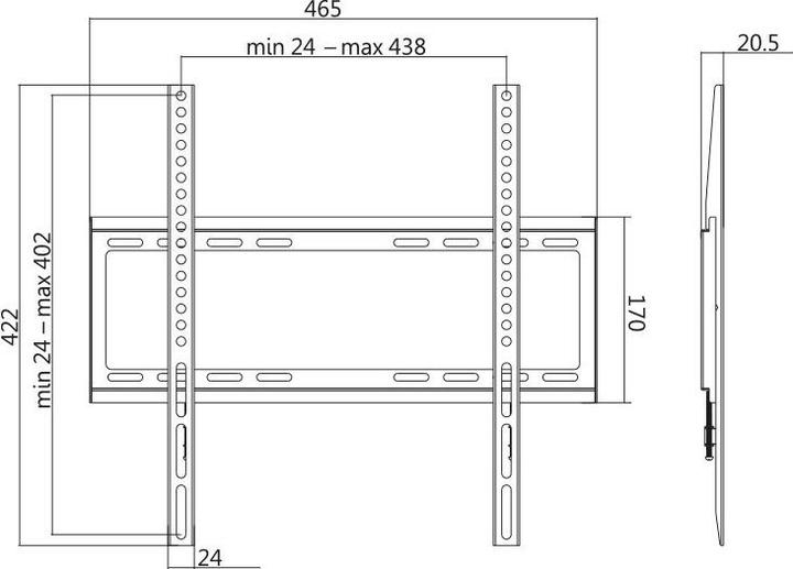 Produktbild LogiLink TV Wandhalterung (Wand, 55", 35 kg)